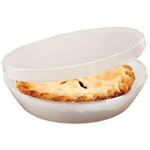 Pie Keeper Carrier 11.75-In Durable Plastic for Glass Metal Pan Hinged Lid NEW